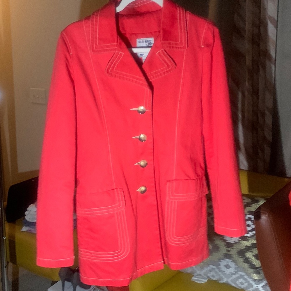 OLD NAVY RED TAILORED JACKET SIZE M